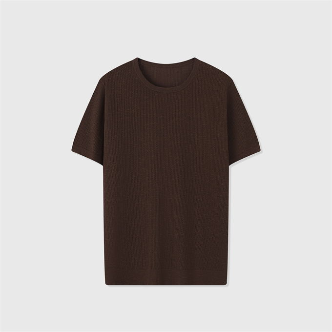 loro piana urban crew neck textured knit short sleeve sweater